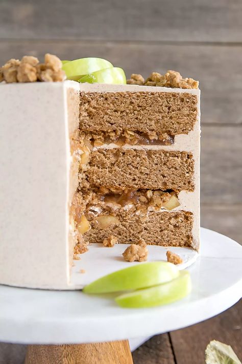 Cake With Apple Pie Filling, Apple Crisp Crumble, Apple Crisp Cake, Cinnamon Buttercream, Apple Spice Cake, Homemade Apple Pie Filling, Homemade Apple Pie, Apple Spice, Apple Pie Filling