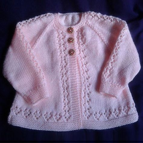 Corak Krusye, Projek Mengait, Baby Cardigan Knitting Pattern Free, Baby Cardigan Pattern, Knitting Patterns Free Sweater, Baby Sweater Patterns, Baby Sweater Knitting Pattern, Knitted Baby Cardigan