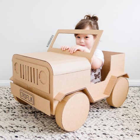 Cardboard Jeep, Cardboard Toys, Hard Time, Veterans Day, Wooden Toy Car, Toy Chest, 6 Months, Storage Chest, The Middle