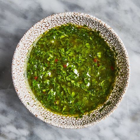 Chimichurri Sauce Recipe | Epicurious Marinade For Steak, Sauble Beach, Chimichurri Sauce Recipe, Red Jalapeno, Chimichurri Recipe, Beef Empanadas, Beach Dinner, Chimichurri Sauce, Steak Marinade