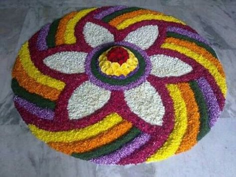 Flower Pokalam, Onam Pookalam Design, Federal Bank, Flower Rangoli Designs, Onam Pookalam, Art Rangoli, Pookalam Design, Simple Flower Rangoli, Indian Rangoli Designs