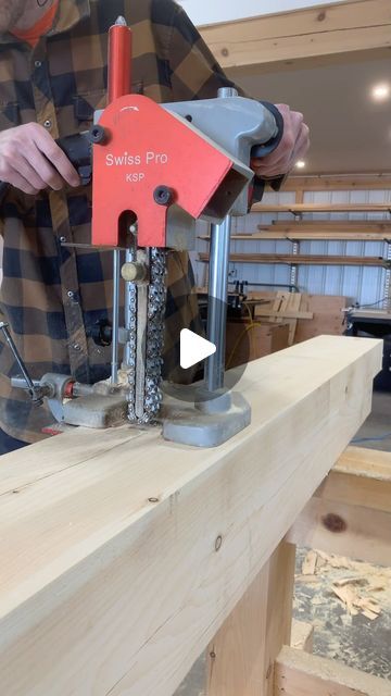 Warren Dyck on Instagram: "This chain mortiser is a brute! Full video is up on our YouTube channel going over the process of notching out a post. #thornhilltimberframes #timberframe #timberframing #postandbeam #carpentry #construction #woodworking" Timber Projects, Wooden Pallet Beds, Timber Frame Joinery, Post And Beam Construction, Joinery Tools, Carpentry And Joinery, Timber Frame Construction, Wood Frame Construction, Woodworking Classes