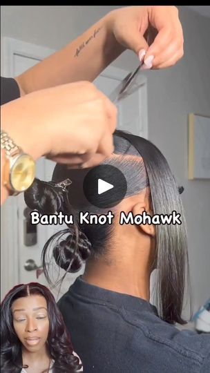 230K views · 6.6K reactions | Watch This Amazing Bantu Knot Relaxer Updo Mohawk Ponytail Hair Transformation 😜😜😜😜😛 #fyp #beauty #hairstylist #hairtrends #relaxedhair... | By Mane Attractions Virgin Hair /Weaving  SalonFacebook Bun Mohawk Black Women, Mohawk Ponytail Black Women, Bantu Knots With Ponytail, Bantu Knot Mohawk, Mohawk Buns, Updo Mohawk, Mohawk Ponytail, Bantu Knot, Hair Weaving