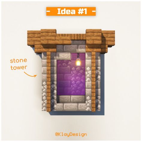 Underground Nether Portal Design, Minecraft Portal Room Ideas, Nether Portal Design Easy, Simple Nether Portal Design, Portal Do Nether, Nether Portal Ideas, Nether Portal Design, Minecraft Portal, Minecraft Underground