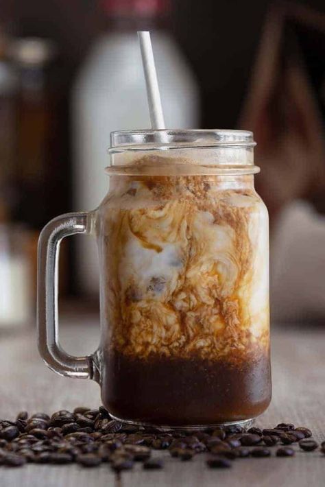 Starbucks Mocha Syrup Copycat Recipe - If you love mocha syrup as well, you should do yourself a favor and learn how to make a copycat mocha syrup at home!    #Starbucks #Coffee #Recipes Mocha Syrup Recipe, Mocha Syrup, Homemade Mocha, Thai Iced Tea, Starbucks Mocha, Iced Coffee Protein Shake Recipe, Iced Coffee Protein Shake, Ice Caramel Macchiato, Coffee Protein Shake