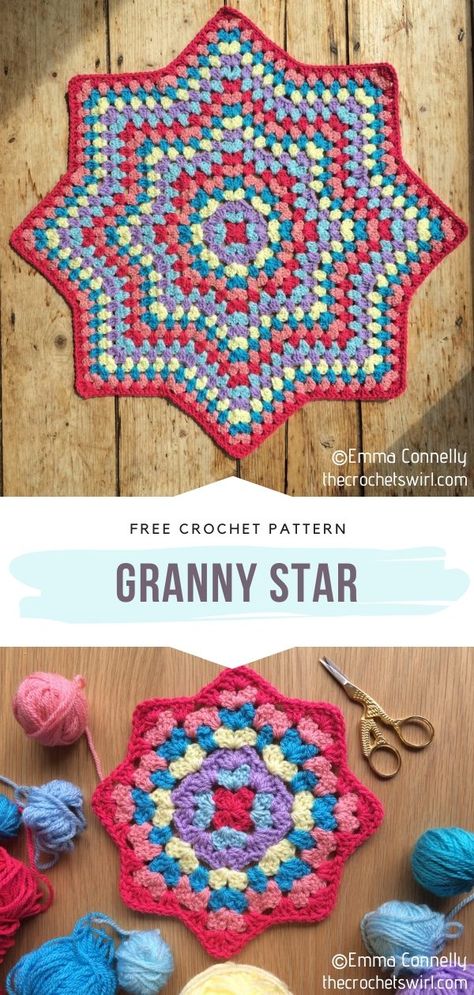 Optical Illusion Granny Square, Quick Granny Square Crochet Blanket, 6 Pointed Star Crochet Pattern, Granny Star Crochet Blanket, Granny Star Blanket Crochet Pattern, Crochet Granny Square Star Blanket, Stabby Granny Star Blanket, Quirky Granny Square, Crochet Blanket Patterns Videos