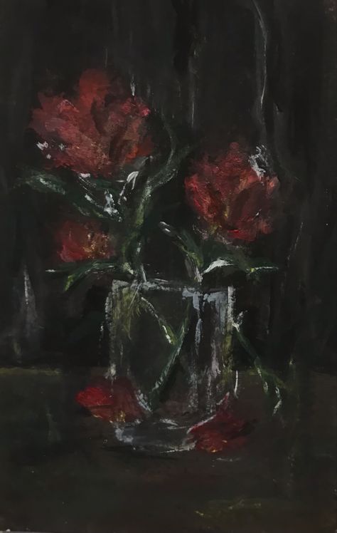 Dark Feminine Painting, Roses Painting Aesthetic, Ethereal Art Dark, Dark Flowers Painting, Lockscreen Photos, Gothic Art Painting, Dark Feminine Posters For Room, Dark Feminine Art, Dark Flower Painting Acrylic