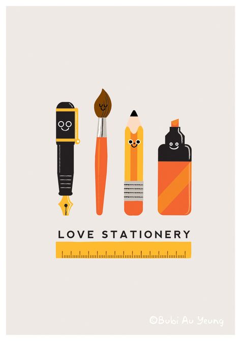 Love Stationery. 수채화 그림, Cute Illustration, Illustrations Posters, Graphic Design Illustration, Graphic Illustration, Illustration Design, To Look, Photo Sharing, Graphic Art