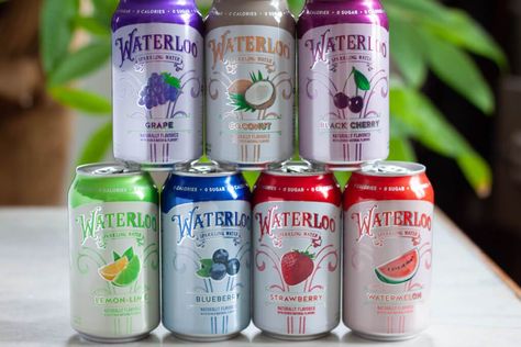 Waterloo Mocktails, Bubbly Sparkling Water, Flavored Water Packets, Green Salon, Bubly Sparkling Water, Waterloo Sparkling Water, Cherry Drink, Strawberry Water, Food Swaps