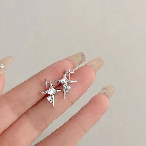 Opal Earrings Vintage, Celebrities Earrings, Planet Earrings, Y2k Jewelry, Crystal Fashion, Alloy Earrings, Punk Jewelry, Star Earrings Stud, Stud Earrings For Women