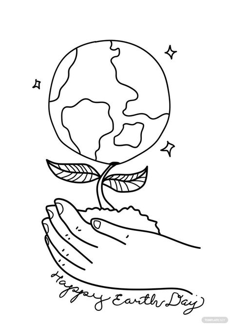 Drawing With Hands, Earth Day Drawing Ideas, Earth Sketch, Drawing Ideas Cute, Earth Drawing, Earth Day Drawing, Earth Day Posters, School Christmas Party, Earth Drawings