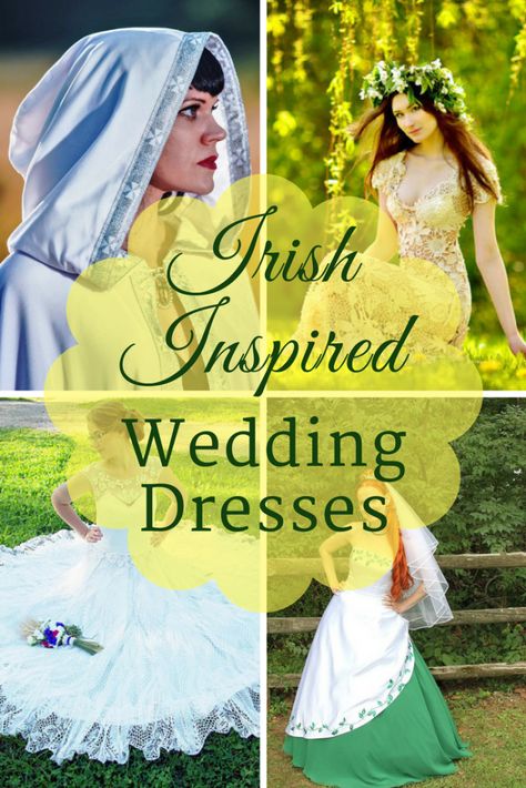 For those lucky brides planning an Irish themed wedding, be inspired by this beautiful collection of wedding dresses. From Irish lace to Celtic embroidery, find your stunning dream gown. Celtic Wedding Dresses, Irish Lace Wedding Dress, St Patrick Wedding Dress, Irish Wedding Dresses, Irish Wedding Vows, Irish Themed Weddings, Celtic Embroidery, Celtic Wedding Dress, Irish Wedding Traditions