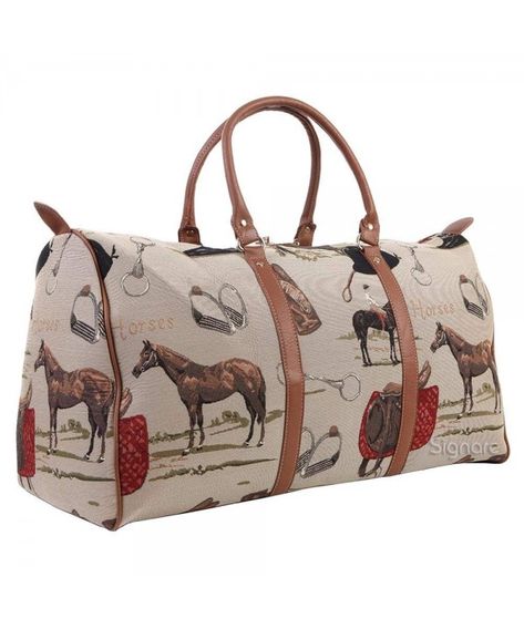 Luggage & Travel Gear, Luggage, Tapestry Women Canvas Carry-on Overnight Weekender Duffel Travel Bag with in Horse Design (BHOLD-HOR) - C511BN2DMRJ   #Luggage #Travel  #Bags #Handbags #outdoor #Luggage Equestrian Helmet, Holdall Bag, Equestrian Gifts, Horse Gifts, Themed Gifts, Horse Designs, Gym Bags, Duffel Bag Travel, Travel In Style