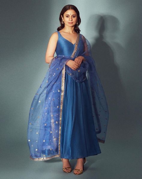 Latest Traditional Dresses, Blue Anarkali, Trendy Outfits Indian, Anarkali Dress Pattern, Fashionable Saree Blouse Designs, Traditional Indian Dress, Long Kurti Designs, Desi Fashion Casual, Casual Indian Fashion