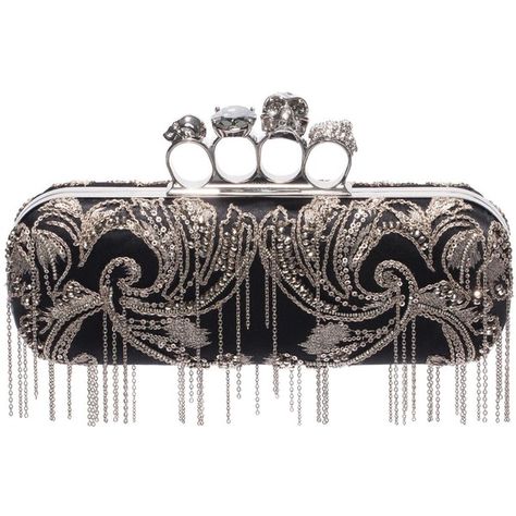 Alexander McQueen Metal Flower Embroidery Knuckle Box Clutch With... (107,485 DOP) ❤ liked on Polyvore featuring bags, handbags, clutches, black, bolsos, purses, skull purse, box clutch, chain handbags and alexander mcqueen handbags Alexander Mcqueen Purse, Alexander Mcqueen Handbags, Alexander Mcqueen Clutch, Skull Handbags, Skull Purse, Alexander Mcqueen Bag, Skull Hand, Metallic Purse, Unique Purses