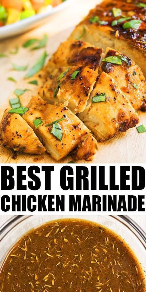 This quick and easy CHICKEN MARINADE recipe for the grill or oven is made with simple ingredients. This healthy chicken marinade makes very juicy chicken. Best Grilled Chicken Marinade, The Best Grilled Chicken, Healthy Chicken Marinade, Best Grilled Chicken, Best Chicken Marinade, Easy Chicken Marinade, Grilled Chicken Marinade, Grill Chicken, Chicken Marinade Recipes