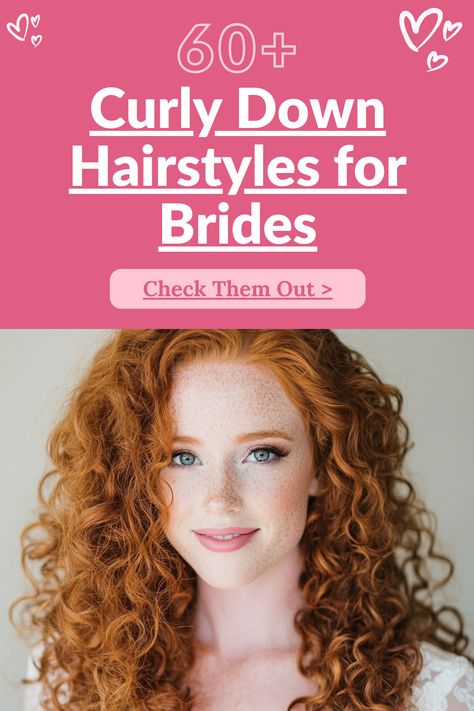 60+ Curly Down Bridal Hairstyles We LOVE! Curly Bridal Hairstyles, Down Bridal Hairstyles, Down Bridal Hair, Bridal Hairstyle Ideas, Bridal Hair Down, Anti Frizz Serum, Bridal Hair Ideas, Using A Curling Wand, Romantic Curls