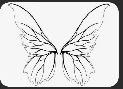 Spine Tattoo Outlines For Women, Fairy Wing Stencil, Fairy Wing Template, Fairy Wing Outline, Fairy Wings Outline, Rein Fair, Halloween Casal, Fairy Cowgirl, Tattoo Dos