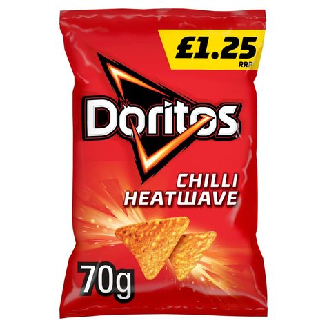 Doritos Chilli Heatwave Tortilla Chips Crisps £1.25 RRP PMP 70g | Bestway Wholesale Sweet Hampers, Sweet Jars, Retro Sweets, Flavored Sugar, Fizzy Drink, Spicy Snacks, Flavor Enhancers, Corn Chips, Bulgogi