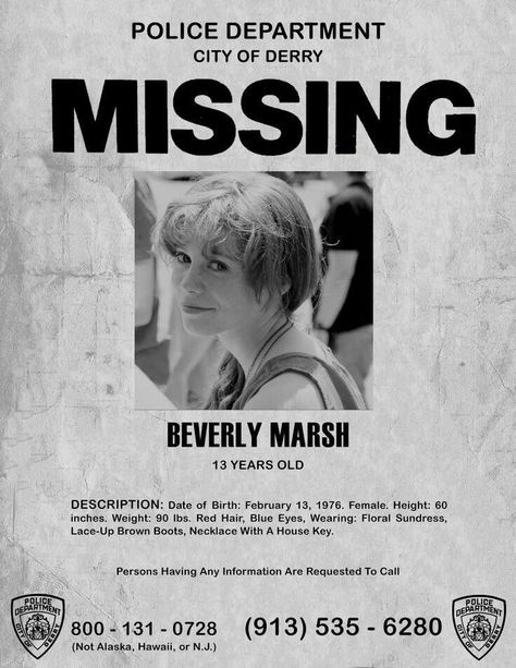 Missing Poster, It Memes, Es Pennywise, Beverly Marsh, You'll Float Too, It The Clown Movie, I'm A Loser, Stranger Things Wallpaper, It Movie Cast