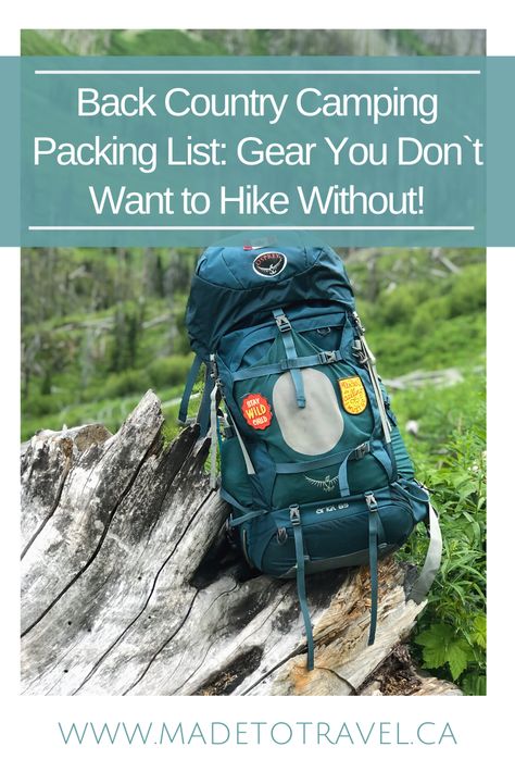 Backpacking Camping List, Backpacking Essentials List, Backcountry Camping List, Packing Hiking Backpack, Back Country Camping Packing List, Hiking Camping Backpacking, Backpack Camping Essentials, Hiking Essentials Packing Lists, Back Country Camping