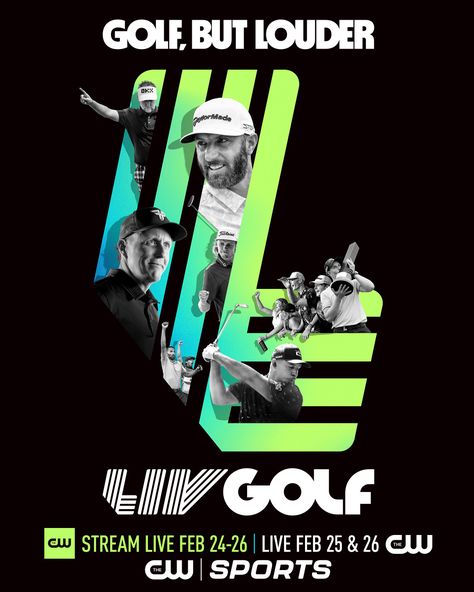 LIV Golf - 2023 Golf Graphic Design, Golf Logos, Virtual Golf, Liv Golf, Sports Design Ideas, Golf Poster, Golf Logo, Golf Day, Social Post