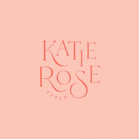 Bold And Feminine Branding, Bold Feminine Branding Color Palettes, Fun Feminine Branding, Rose Branding, Feminine Typography Logo, Funky Branding, Aesthetic Logo Design, Delicate Fonts, Katie Rose