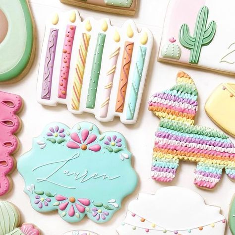 Threeesta Cookies, Fiesta Cookie Cake, Fiesta Cookies Decorated Birthday, Final Fiesta Cookies, Fiesta Birthday Cookies, 30th Birthday Fiesta Cookies, Fiesta Cookies, Handmade Cookies, Cookie Quotes