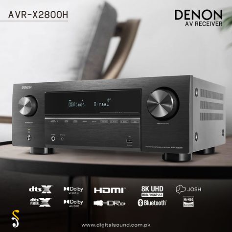 The Denon AVR-X2800H is a feature-rich AV receiver designed for immersive home theater experiences. It supports 8K video pass-through and HDR formats, ensuring stunning visuals. With built-in streaming options and multiple HDMI inputs, it easily connects to various devices. Its user-friendly interface and calibration technology optimize sound for any room setup. 8k Video, Denon Avr, Bluetooth Audio, Room Setup, Home Theater, Theater, Built In, Sound, Audio