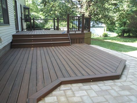 Deck Design Plans, Ground Level Deck, Patio Deck Designs, Wooden Deck, Deck Designs Backyard, Backyard Renovations, Ground Level, Backyard Porch, Decks Backyard