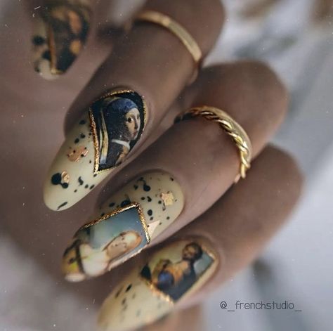 Wax Seal Nail Art, Hozier Nails, Rococo Nails, Victorian Nails, Mystical Nails, Mystic Nails, Old Money Nails, Money Nails, Aesthetic Nail