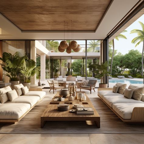 This Tulum-inspired design concept brings the essence of nature indoors, creating a space where relaxation and style unite. Dive into the allure of warm neutrals and organic textures – a true sanctuary for your senses. Bali Interior Design, Aesthetic Interior Design, Desain Pantry, Bali House, Own Place, Feel Like Home, Nature Indoors, Villa Design, Design Concept