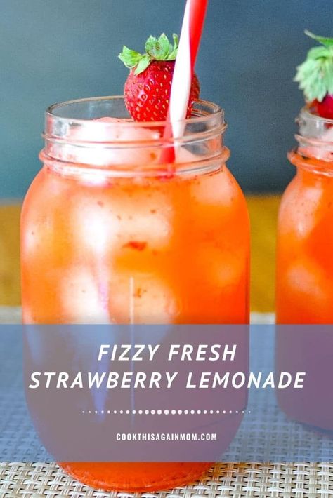 Fresh Strawberry Lemonade, Country Time Lemonade, Summer Drink Recipes, Lemonade Drinks, Mood Food, Fizzy Drink, Strawberry Puree, Lemonade Recipes, Food Heaven