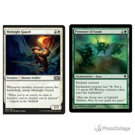 Great MTG Combo - Midnight Guard and Presence of Gond Modern Deck Ideas, Mtg Combos, Magic The Gathering Planeswalker, Clash Royale Deck, Mtg Decks, Pool Deck Plans, Magic: The Gathering, Mtg Cards, Mtg Card