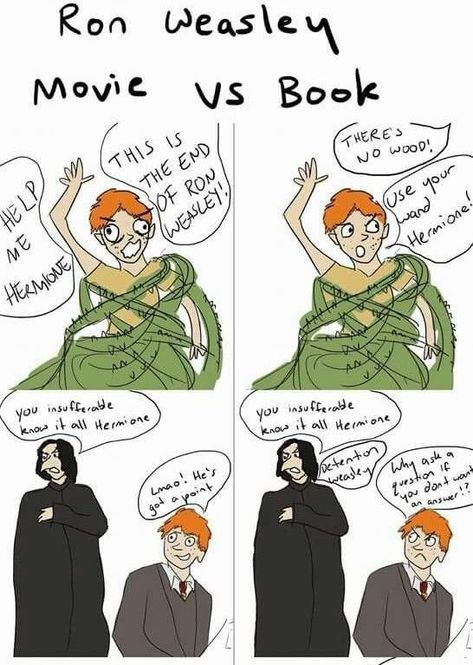 ron weasley Hermione Book Vs Movie, Book Ron Weasley Fan Art, Harry Potter Books Vs Movies, Ron X Harry Ship Fanart, Hermione And Ron Fan Art, Ron X Hermione Fanart, Harry Potter Book Vs Movie, Ron Weasley Book, Ron Fanart