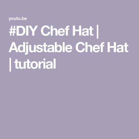 #DIY Chef Hat | Adjustable Chef Hat | tutorial Chef Hat Template, Diy Chef Hat, Hat Sewing Pattern, Hat Sewing, Hat Template, Hat Tutorial, Hat Patterns To Sew, Chef Hat, Christmas Shows