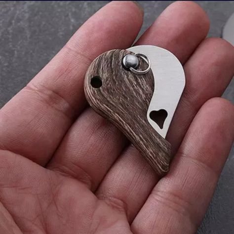 Mini Folding Keychain Pocket Heart Shape Knife Camping Fishing | Etsy Pocket Heart, Key Keychain, Great Knife, Witch Jewelry, Folding Pocket Knife, Cool Knives, Camp Knife, Pocket Knives, Handmade Knives