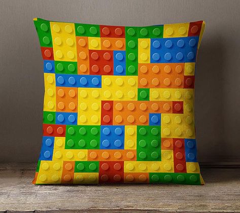 W Francis Design Lego Pillow – NoveltyStreet Lego Pillow, Lego Themed Bedroom, Lego Presents, Lego Room Ideas, Lego Diy Crafts, Lego Room Decor, Lego Bedroom, Lego Decorations, Lego Gifts