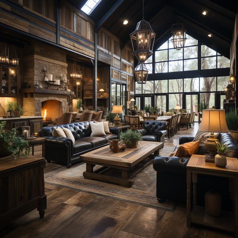 Luxury Chalet Interior, Dream House Aesthetic, Cabin Modern, Mountain Interiors, Tiktok Influencer, House Extension Design, Dark Home, Rustic Home Design, Cabin Living