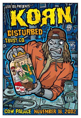 KoRn Korn Poster, Korn Concert, Metal Posters Art, Concert Poster Design, Music Concert Posters, Rock Band Posters, Dorm Art, Music Stickers, Tour Posters