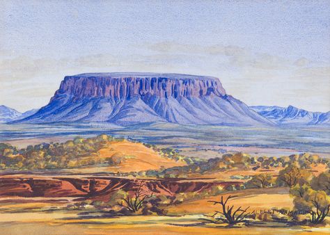 ALBERT NAMATJIRA (1902-1959) Australian Landscape watercolour Albert Namatjira, Central Australia, Aboriginal History, Australian Painting, Australian Painters, Desert Art, Aboriginal Artists, Australian Art, Art Masters