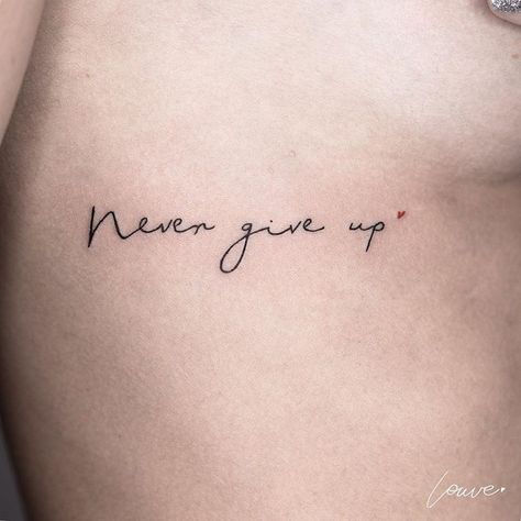 hank 🖤#nevergiveup #typography #typographie #typographytattoo #lettertattoo #letteringtattoo #lettering #minimalisttattoo #linetattoo Tattoo Never Give Up, Never Give Up Tattoo, Up Tattoos, Feminine Tattoos, Fine Line Tattoos, Line Tattoos, Tattoo Tattoo, You Gave Up, Don't Give Up