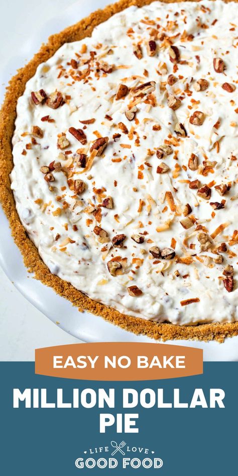 Dream Whip Pie Recipes, Million Pie Recipe, Million Air Pie, Cool Aid Pie, Sugar Free Millionaire Pie, No Bake Millionaire Pie, Million Dollar Pie Recipe Condensed Milk, Million Dollar Pie Recipe Pineapple, Millionaire Pie With Cream Cheese