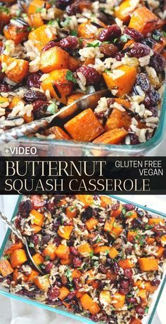 Casserole With Sweet Potatoes, Potatoes And Rice, Vegan Casserole Recipes, Butternut Squash Casserole, Vegan Casserole, Vegetable Casserole, Butternut Squash Recipes, Squash Casserole, Vegan Thanksgiving