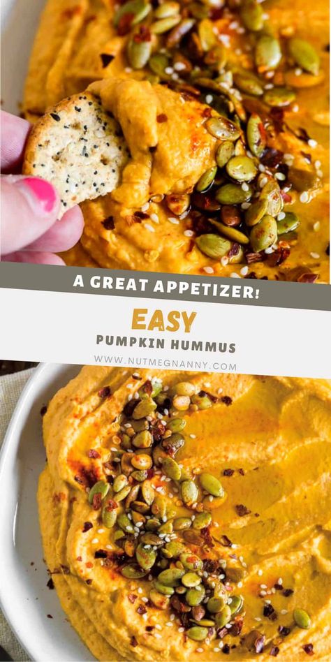 What Is Hummus, Pumpkin Hummus Recipe, Pumpkin Hummus, Semi Homemade, Roasted Pumpkin Seeds, Holiday Appetizers, Great Appetizers, Easy Pumpkin, Smoked Paprika