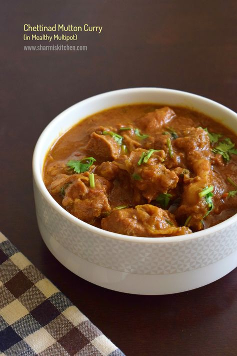 Chettinad Mutton Curry Recipe in Mealthy Multipot | Chettinad Mutton Kuzhambu Chettinad Mutton Curry, Mutton Masala, Mutton Curry Recipe, Curry Indian, Mutton Curry, Mutton Recipes, Pepper Chicken, Chicken Stuffed Peppers, Coriander Powder