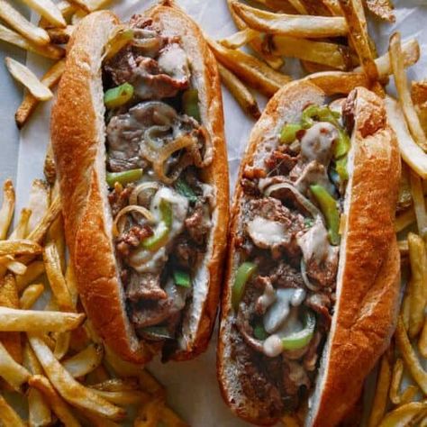 Best Philly Cheesesteak Recipe, Philly Steak Sandwich, Philly Cheesesteak Recipe, Best Philly Cheesesteak, Cheesesteak Sandwich, Food Sandwiches, Philly Cheese Steak Recipe, Spoon Fork Bacon, Cheesesteak Recipe