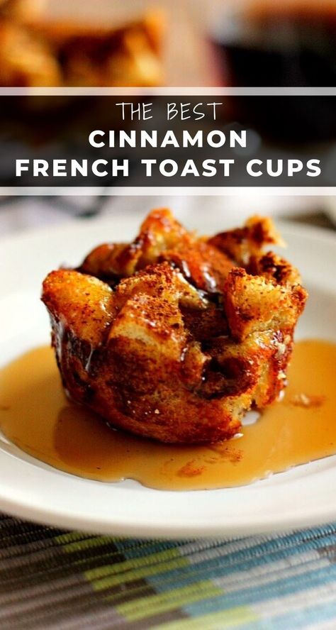 Apple Pecan French Toast Cups, Easy French Toast Cups, Cinnamon French Toast Recipe Breakfast, Cinnamon French Toast Muffin Bites, Cinnamon And Sugar French Toast Muffins, French Toast Cups, Toast Cups, Foodie Breakfast, French Toast Muffins