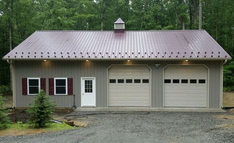 Three Bay Garage Ideas, Steel Building Garage, Garage With Apartment One Level, Metal Garage With Living Quarters, Garage With Living Quarters One Level, 40x60 Shop With Living Quarters Door, White Metal Shop Building, Large Metal Shop Building, Metal Building With Rv Storage