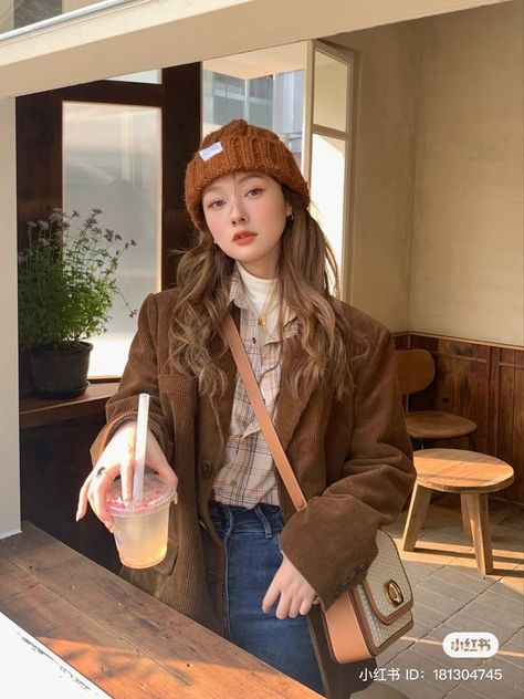 Korean Autumn Outfit, Fall Outfits Korean, Ootd Outfits, Friend Outfits, Moda Vintage, 가을 패션, Autumn Outfit, Korean Street Fashion, Korean Outfits